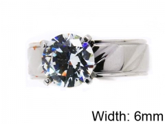 HY Stainless Steel 316L Lady Big-Crystal Rings-HY06R0173