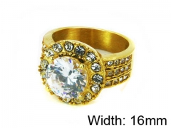 HY Stainless Steel 316L Lady Big-Crystal Rings-HY15R1103HLO