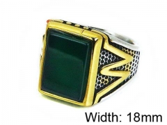 HY Stainless Steel 316L Men Gemstone Rings-HY17R0161HJR