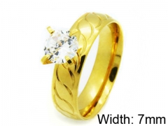 HY Stainless Steel 316L Lady Big-Crystal Rings-HY06R0227L0