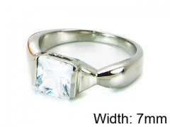 HY Stainless Steel 316L Lady Big-Crystal Rings-HY30R0564NL