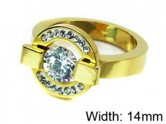 HY Stainless Steel 316L Lady Big-Crystal Rings-HY14R0274HIR