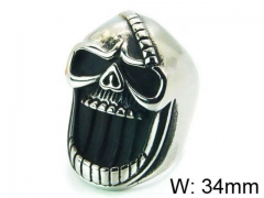 HY Stainless Steel 316L Man Skull Rings-HY22R0910H2X