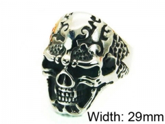 HY Stainless Steel 316L Man Skull Rings-HY22R0702HIW