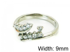 HY Stainless Steel 316L Lady Small-Crystal Rings-HY30R0516KLW