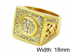 HY Stainless Steel 316L Men Small-Crystal Rings-HY15R0963HKD