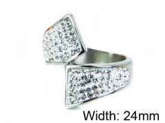 HY Stainless Steel 316L Lady Small-Crystal Rings-HY15R1319HLL