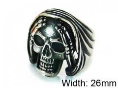 HY Stainless Steel 316L Man Skull Rings-HY22R0060HIE