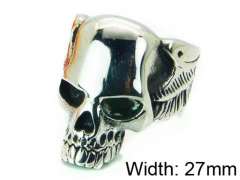 HY Stainless Steel 316L Man Skull Rings-HY22R0916HIW