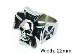 HY Stainless Steel 316L Man Skull Rings-HY22R0008HIS