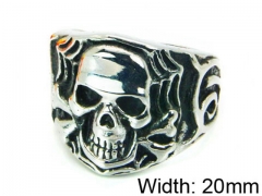 HY Stainless Steel 316L Man Skull Rings-HY22R0960H2Y