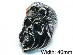 HY Stainless Steel 316L Man Skull Rings-HY22R0054HIQ