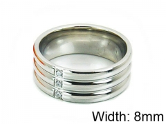 HY Stainless Steel 316L Lady Small-Crystal Rings-HY14R0423NL