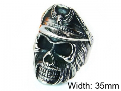 HY Stainless Steel 316L Man Skull Rings-HY22R0063HIT