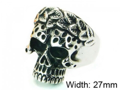 HY Stainless Steel 316L Man Skull Rings-HY22R0923HIC