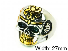 HY Stainless Steel 316L Man Skull Rings-HY22R1331HJW