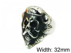 HY Stainless Steel 316L Man Skull Rings-HY22R0608HIZ