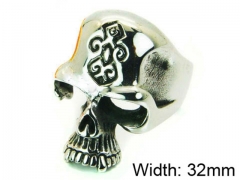 HY Stainless Steel 316L Man Skull Rings-HY22R0758H2Z