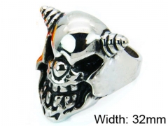 HY Stainless Steel 316L Man Skull Rings-HY22R0005HIQ