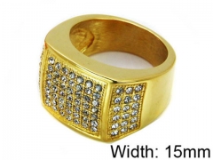 HY Stainless Steel 316L Men Small-Crystal Rings-HY15R0911HKZ