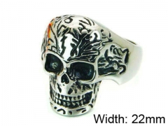 HY Stainless Steel 316L Man Skull Rings-HY22R1015HIC