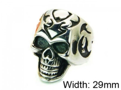 HY Stainless Steel 316L Man Skull Rings-HY22R1228HHD