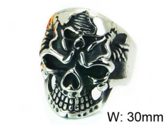 HY Stainless Steel 316L Man Skull Rings-HY22R0920HIS