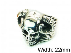 HY Stainless Steel 316L Man Skull Rings-HY22R0661HIU