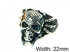 HY Stainless Steel 316L Man Skull Rings-HY22R1019HIB