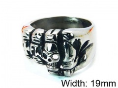 HY Stainless Steel 316L Man Skull Rings-HY22R0705HHE