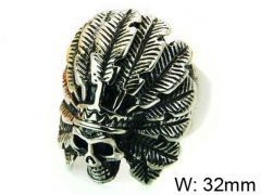 HY Stainless Steel 316L Man Skull Rings-HY22R0621HJG