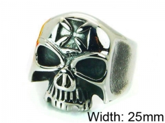 HY Stainless Steel 316L Man Skull Rings-HY22R0903H2Y