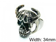 HY Stainless Steel 316L Man Skull Rings-HY22R0505HIY