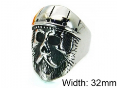 HY Stainless Steel 316L Man Skull Rings-HY22R0068HIQ