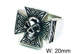 HY Stainless Steel 316L Man Skull Rings-HY22R1000HIY