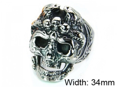 HY Stainless Steel 316L Man Skull Rings-HY22R0059HIF