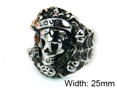 HY Stainless Steel 316L Man Skull Rings-HY22R0015HIC