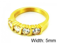 HY Stainless Steel 316L Lady Small-Crystal Rings-HY45R0252PQ