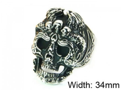 HY Stainless Steel 316L Man Skull Rings-HY22R1246HIR