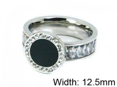 HY Stainless Steel 316L Lady Small-Crystal Rings-HY14R0486HXS