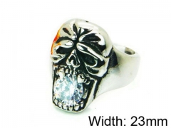 HY Stainless Steel 316L Man Skull Rings-HY22R1176HKC