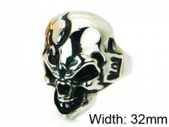 HY Stainless Steel 316L Man Skull Rings-HY22R1219HIW