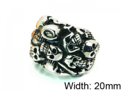 HY Stainless Steel 316L Man Skull Rings-HY22R1224HID