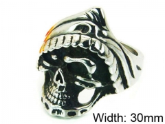 HY Stainless Steel 316L Man Skull Rings-HY22R0717HIV