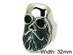 HY Stainless Steel 316L Man Skull Rings-HY22R0056HIQ