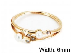 HY Stainless Steel 316L Lady Small-Crystal Rings-HY14R0451OL