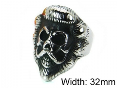 HY Stainless Steel 316L Man Skull Rings-HY22R0077HIX