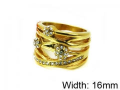 HY Stainless Steel 316L Lady Small-Crystal Rings-HY15R1158HIL