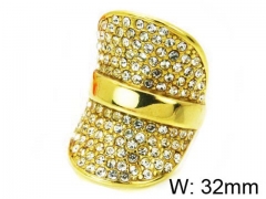 HY Stainless Steel 316L Lady Small-Crystal Rings-HY62R0118HID