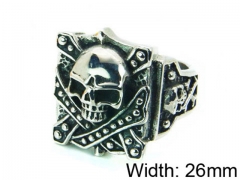 HY Stainless Steel 316L Man Skull Rings-HY22R1028HIF